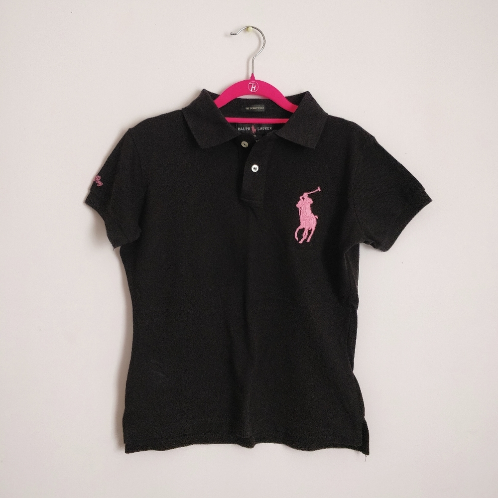 Black and Pink Ralph Lauren Polo, Pink Pony, M